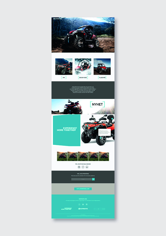 Designen för CFmoto webbplats