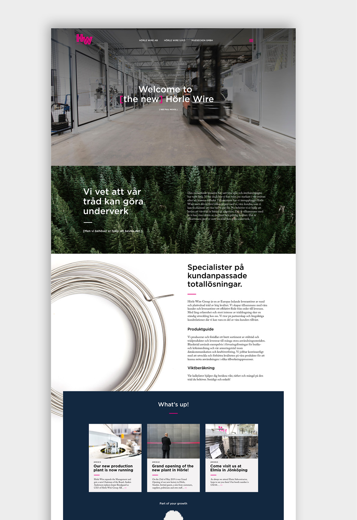 Design av förstasidan till webbplats